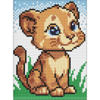 Алмазна мозаїка без підрамника для дітей "Маленький лев" AMM1022 15х20 см 