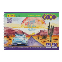 Альбом для малювання KIDS Line ZB.1442 на пружині, А4, 40 аркушів, в асортименті