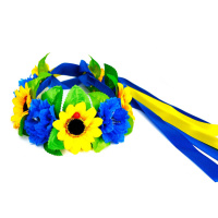 Обідок-вінок український "Квіти" 0205-759 з об'ємними квітами