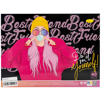 Альбом для малювання АП-0310-4, 40 аркушів, пружина збоку