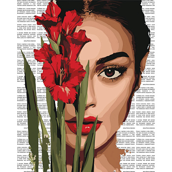 Картина за номерами "Барвиста поезія: Червоні гладіолуси" ©art_selena_ua KHO8594, 40х50 см 