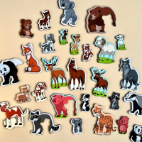 Дерев'яний пазл у скриньці "Мама і малюк" Ubumblebees (ПСД033) PSD033 кольоровий