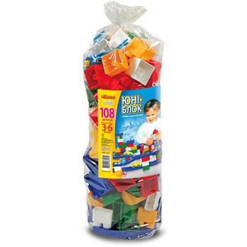 Конструктор дитячий "Юні-Блок" 70132U 108 деталей, паяний пакет 