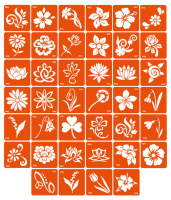 Набір трафаретів для біо-тату «F - квіти» f-simple_40_1