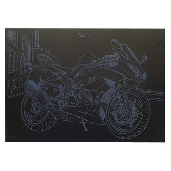 Гравюра А4 "Мотоцикл" ГрА4-11с економ варіант в пакеті 29,7х21 см
