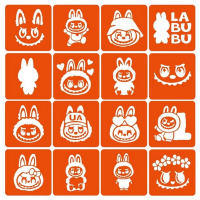 Набір трафаретів для біо-тату "Labubu" labubu _simple-16