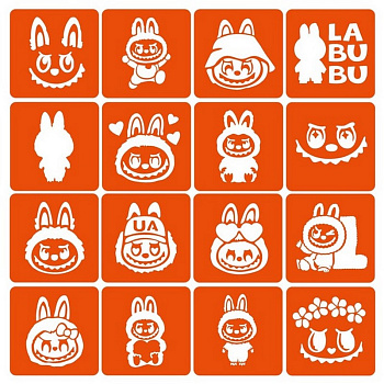 Набір трафаретів для біо-тату "Labubu" labubu _simple-16