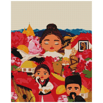 Алмазна мозаїка "Українські традиції" @Лілі Демачкович DBS1038  Brushme 40х50 см