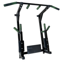 Тренажер турнік з підйомними брусами Iron Pro 4 в 1 NE-TR-5B, з м'якими ручками, чорний