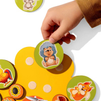 Дерев'яний дитячий сортер "Хто що їсть" (ПСД276) PSD276 на липучках