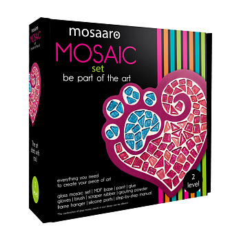 Набір для творчості скляна мозаїка "Лапа з серцем" MA2032, 2 рівень