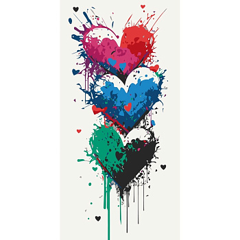 Картина за номерами "Три серця" 16518-AC 40х80 см