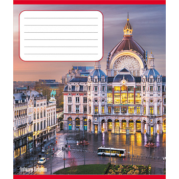 Зошит учнівський "Панорама міста" 012-510201C-4 в косу лінію, 12 аркушів