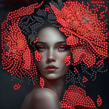 Алмазна мозаїка "Загадкова пані" ZAV1818-11, 18х18 см