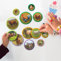 Дитячий магнітний набір Монтесорі "Родини тварин: ферма" 200271, 36 елементів