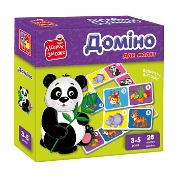 Дитяча настільна гра Доміно "Зоопарк" VT2100-07, 28 плиток