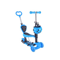 Дитячий самокат з батьківською ручкою Bambi SC20139 PU колеса зі світлом