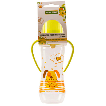 Пляшечка для годування з латексною соскою 1311 жовта 250 мл