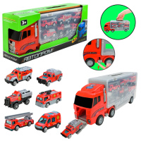 Дитячий трейлер з машинками PS006-2, 6 машинок