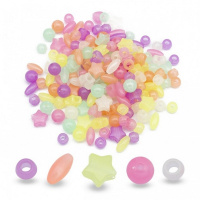 Декоративні намистинки для творчості Флуоресцентні Dom Busin УТ100031615 в упаковці 130 шт