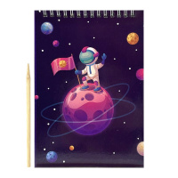 Скретчбук "Космос" 20-8807-WH-2 на спіралі, 10 аркушів, 14х20 см