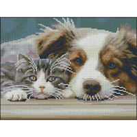 Алмазна мозаїка "Пухнастики" ZAV3040-19 без підрамника 30х40 см 