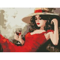 Алмазна мозаїка "Дівчина в капелюсі" AMO7891, 30х40 см                                              