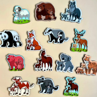 Дерев'яний пазл у скриньці "Мама і малюк" Ubumblebees (ПСД033) PSD033 кольоровий