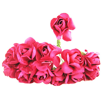 Декоративні троянди для творчості KV-730 пучок 12 штук 