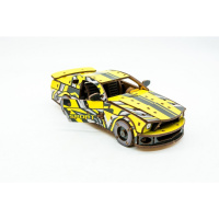Дерев'яний 3D конструктор "Muscle car GT" Puz-00638, 162 деталі, жовтий                                                    