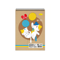 Блокнот "I love Ukraine and cats" А6 АП-1907-9, 40 аркушів, пружина зверху