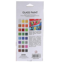 Набір фарб для скла GAS2415, 15 мл, 24 кольори, 3 пензлика