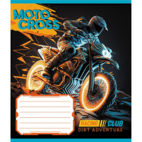 Зошит учнівський "Мотокрос" 012-520071L-1 в лінію, 12 аркушів 