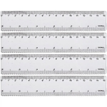 Лінійка прозора Bambi 8815 пластикова, 15 см