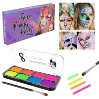 Дитячий набір аквагриму Cel-2504 палетка, неон, 8 кольорів