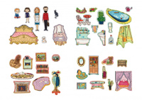 Дитяча гра з багаторазовими наклейками "Ляльковий будиночок" KP-003 укр. мовою