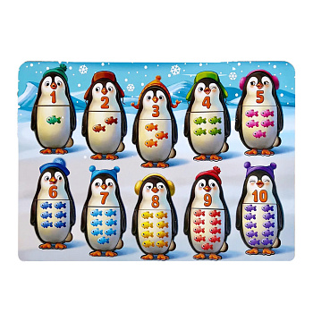 Дерев'яний пазл-вкладиш "Пінгвінчики" Ubumblebees (ПСД164) PSD164 рахунок