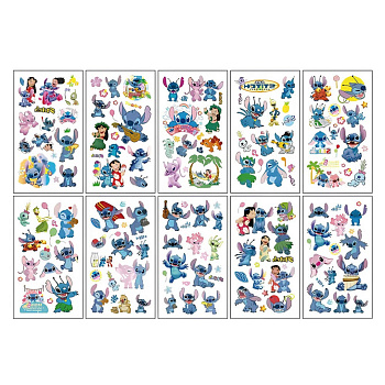 Набір тимчасових татуювань "Стіч" stich-glow-tattoo-10 світяться, 10 аркушів 12х7 см