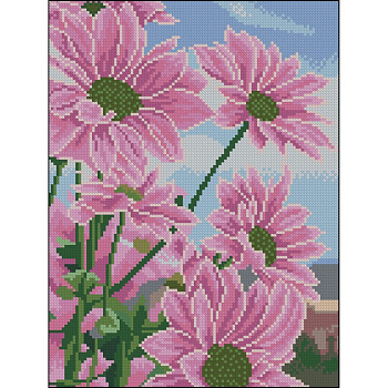 Алмазна мозаїка без підрамника "Хризантеми" ZAV3040-13, 30х40 см 