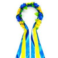 Обідок-вінок український "Квіти" 0205-759 з об'ємними квітами