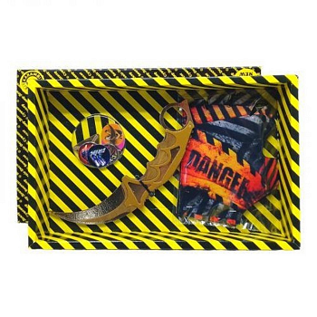 УЦІНКА! Сувенірні ножі дерев'яні набір BOX "Керамбіт GOLD" Сувенір-Декор CARG-B-UC