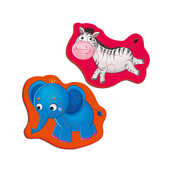 Магнітні бебі пазли "Зебра та слоненя" Vladi toys VT3208-12