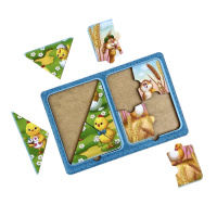 Дерев'яний пазл-вкладиш "Хом'яки та курчата" Ubumblebees (ПСД183) PSD183 в рамці