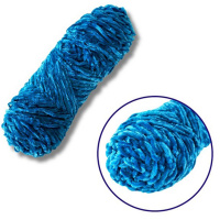 Пряжа плюшева синель PP112, 100 грам, 100% поліестер, сапфіровий синій