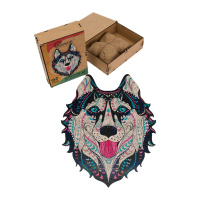 Фігурний дерев'яний пазл A3 "Сніжний хаскі" PuzA3-03112, 123 деталі