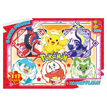 Дитячий пазл "Покемони" PM05 постер, 117 елементів