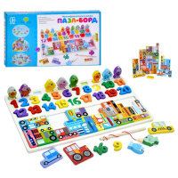 Дерев'яна іграшка Центр розвиваючий "Пазл-борд" MD 1981 цифри, фігурки