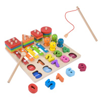 Дитяча дерев’яна іграшка "4 в 1" C9404 рибалка, ксилофон