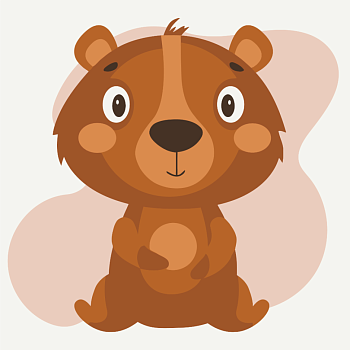 Розпис на полотні "Ведмедик" MBS023  Brushme 20х20 см