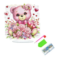 Набір для творчості алмазна мозаїка "Ніжний ведмедик" YKLZ15263 на підставці 25х25 см